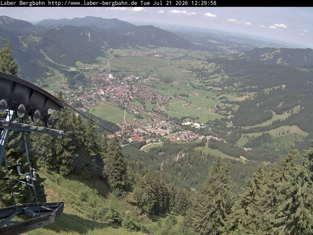 Archiv Foto Webcam Blick auf Oberammergau (Laber Bahn Bergstation)