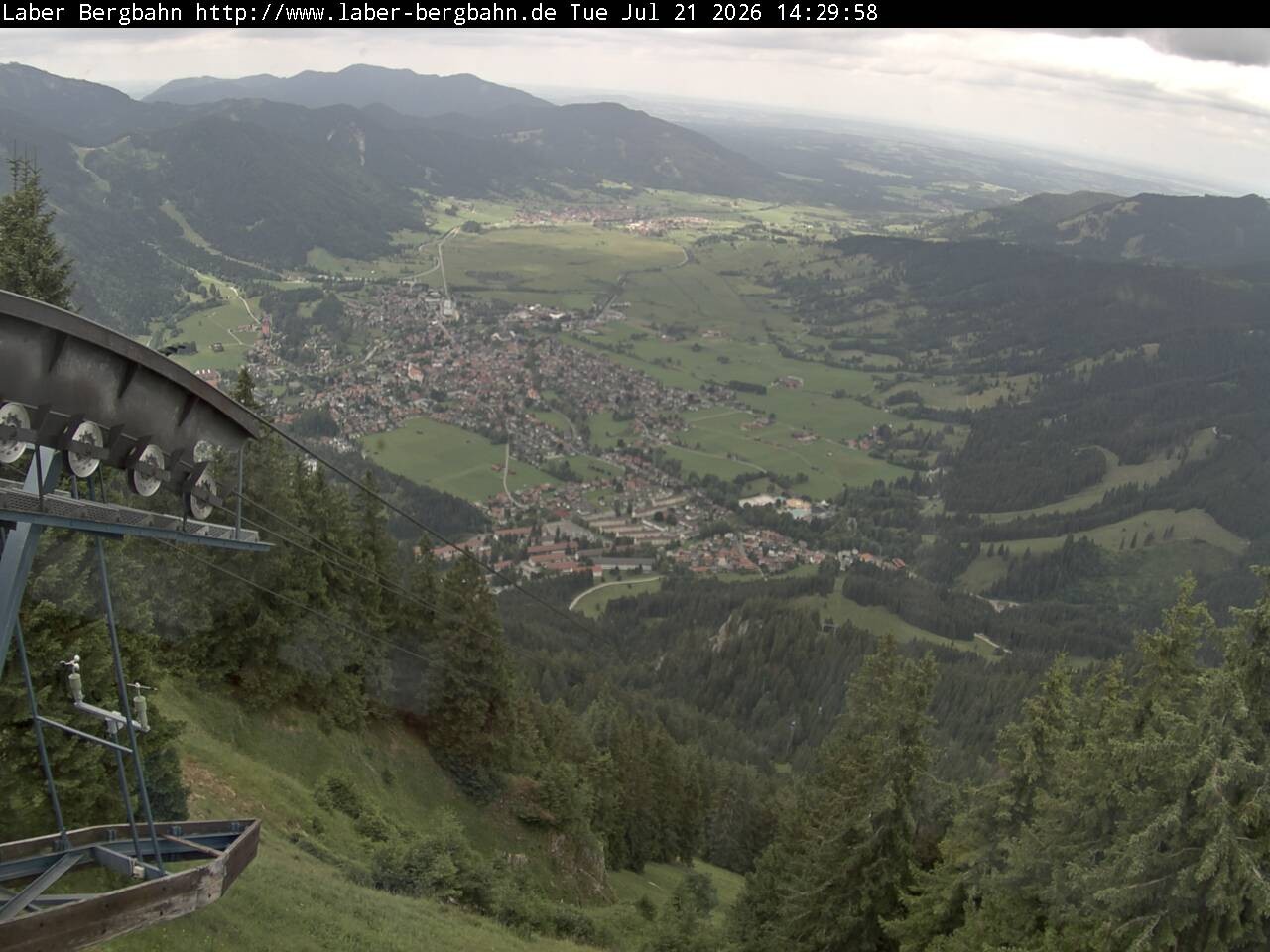 Archiv Foto Webcam Blick auf Oberammergau (Laber Bahn Bergstation)