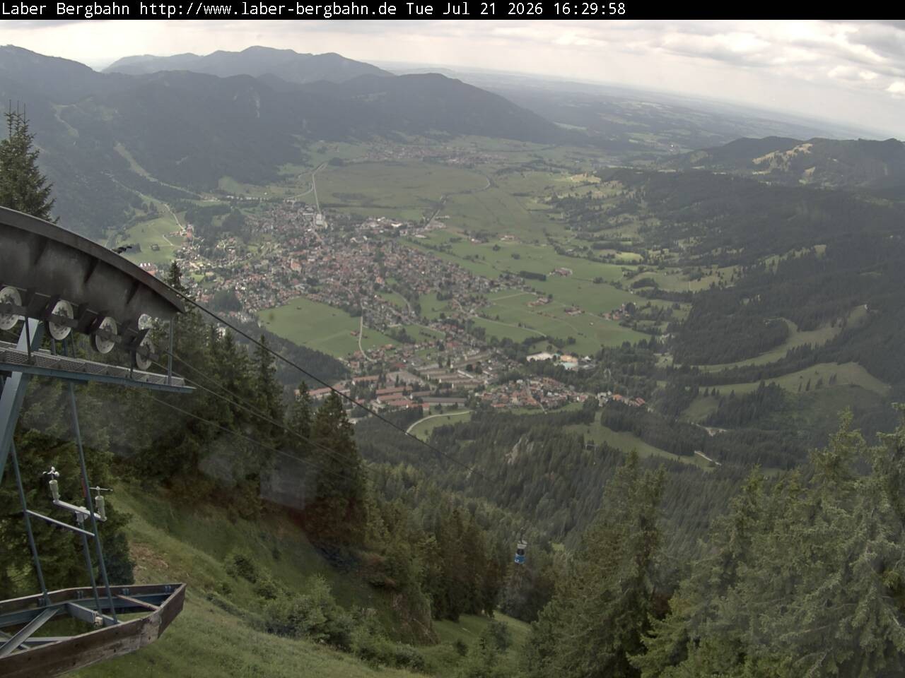Archiv Foto Webcam Blick auf Oberammergau (Laber Bahn Bergstation)