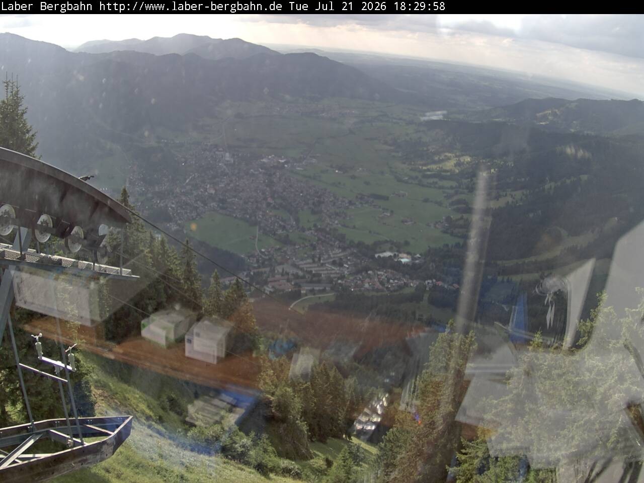 Archiv Foto Webcam Blick auf Oberammergau (Laber Bahn Bergstation)