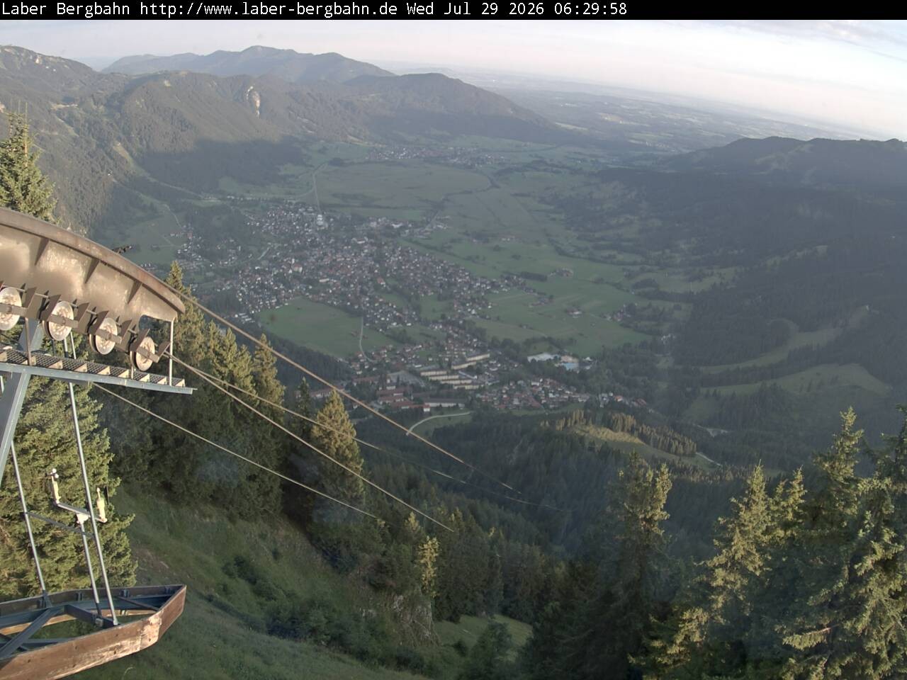 Archiv Foto Webcam Blick auf Oberammergau (Laber Bahn Bergstation)