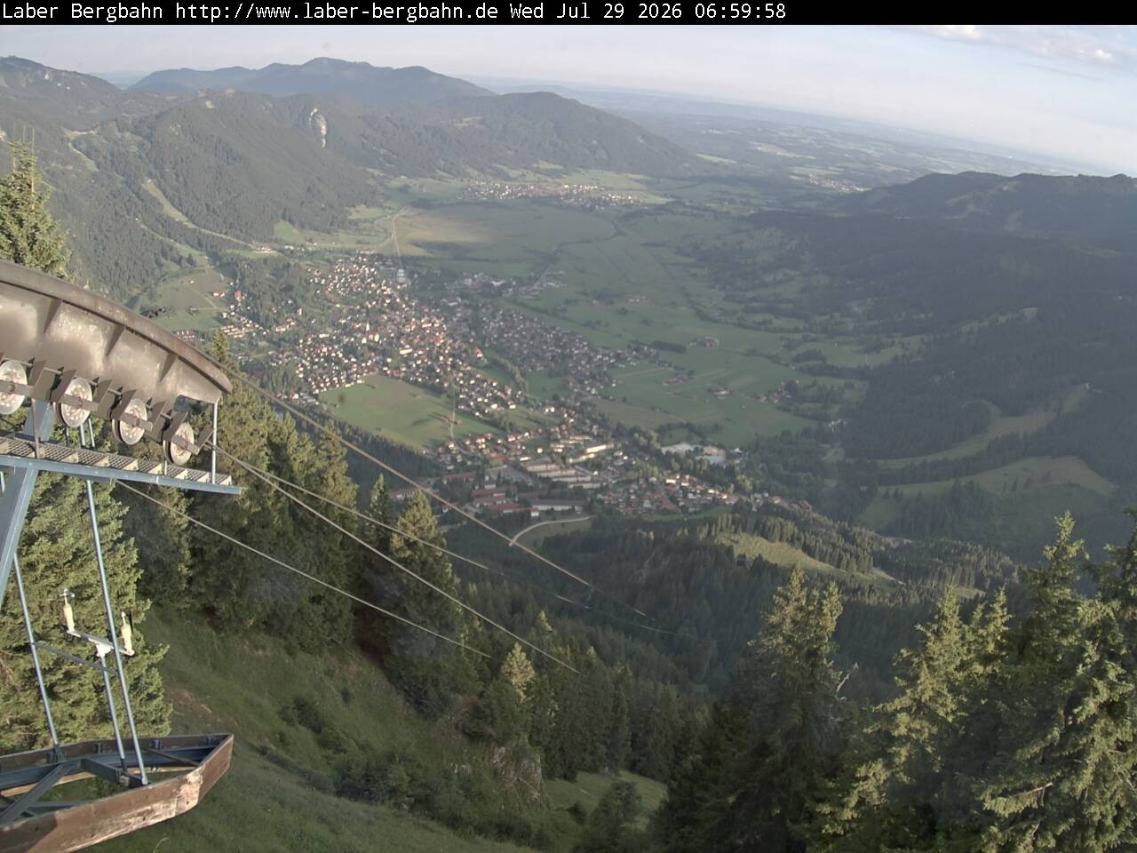 Archiv Foto Webcam Blick auf Oberammergau (Laber Bahn Bergstation)