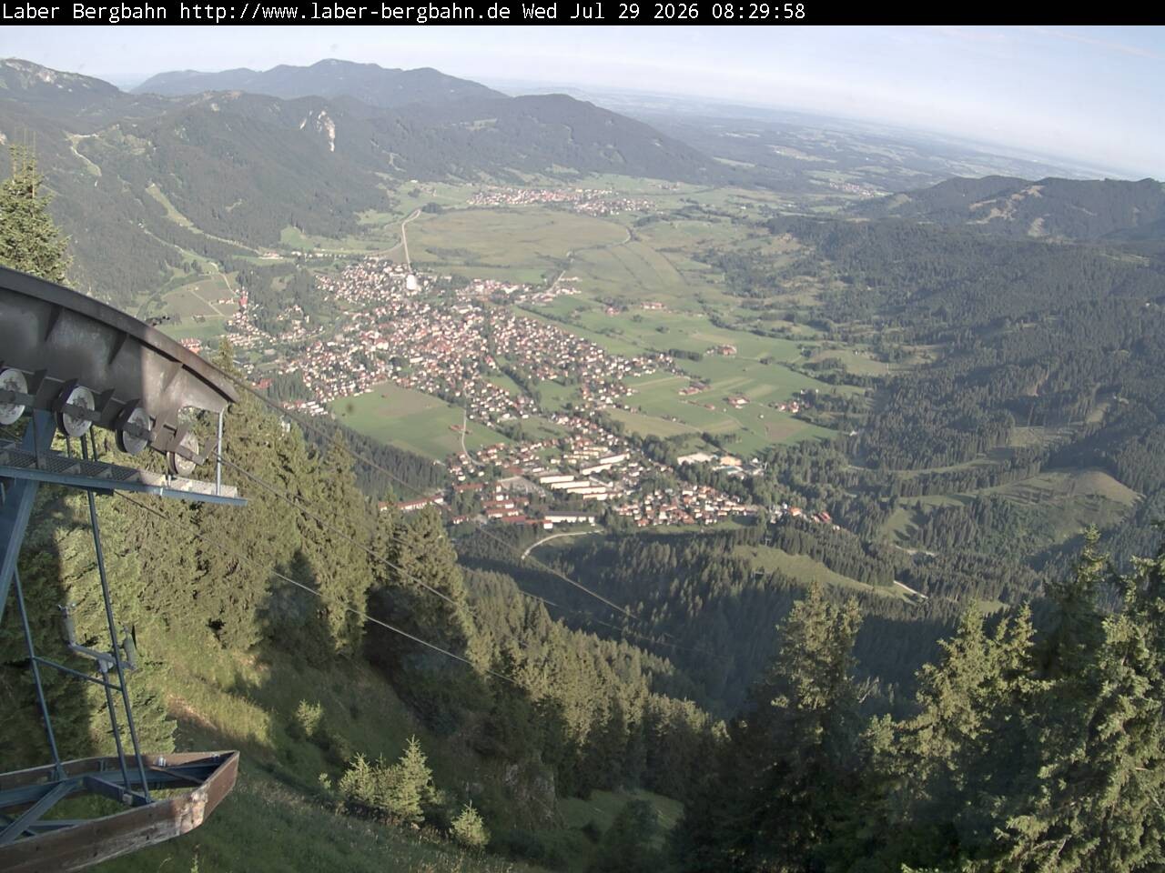 Archiv Foto Webcam Blick auf Oberammergau (Laber Bahn Bergstation)