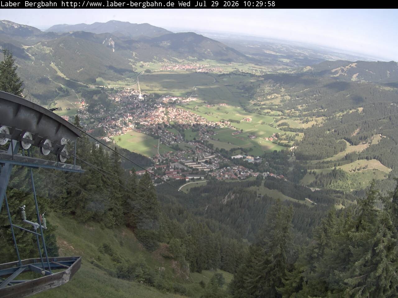 Archiv Foto Webcam Blick auf Oberammergau (Laber Bahn Bergstation)