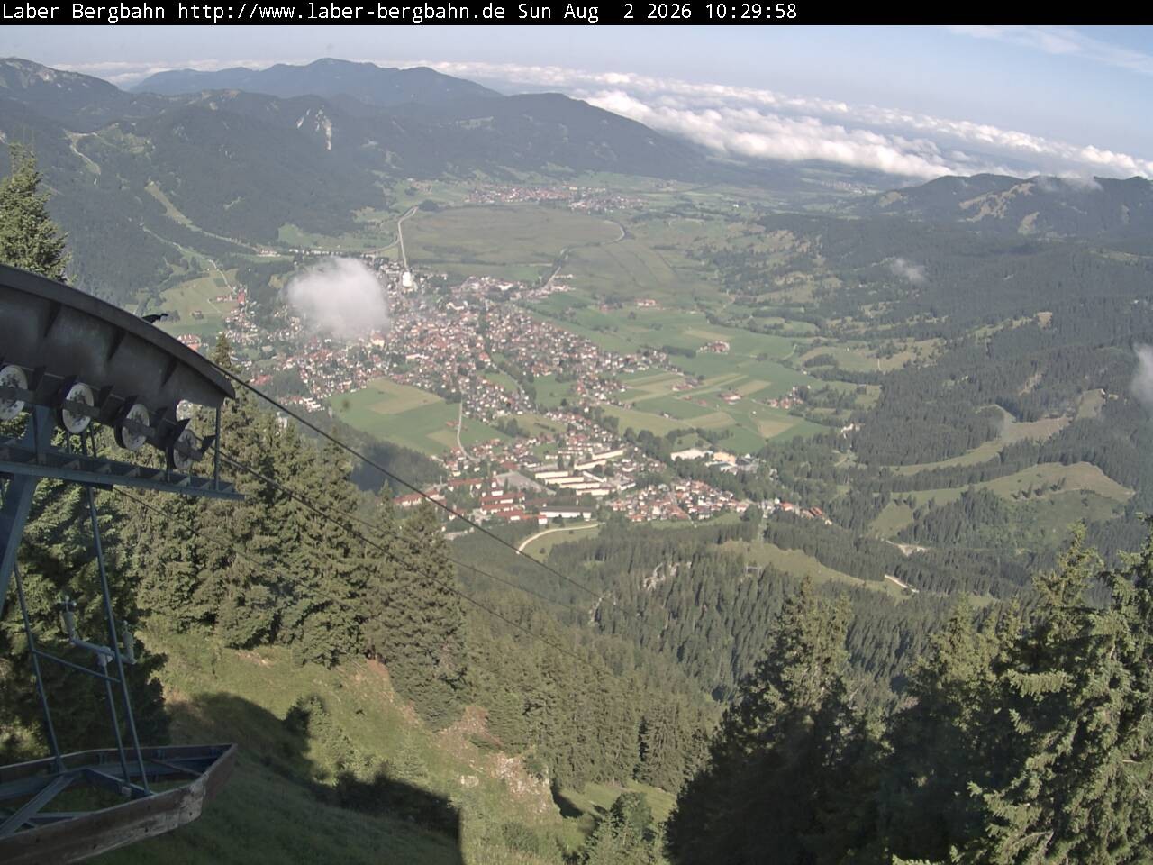Archived image Webcam View of Oberammergau (Laber Bahn mountain station)