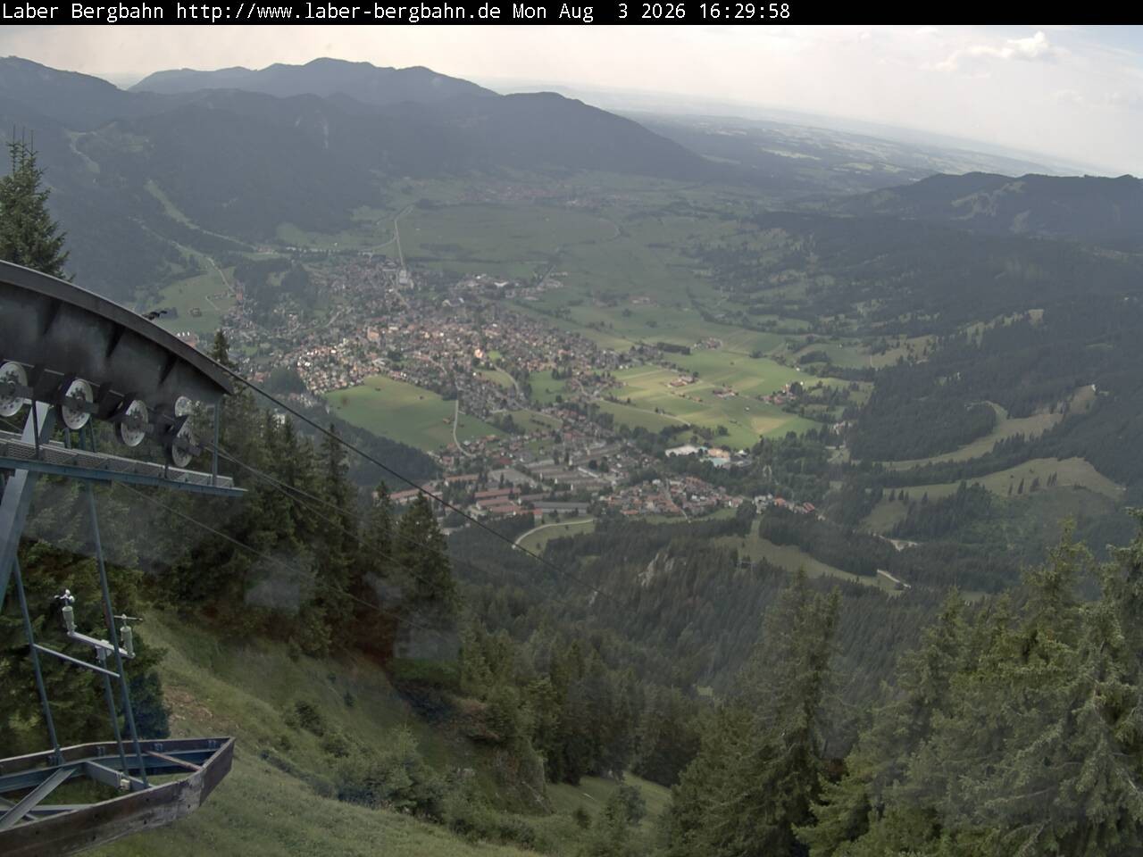 Archived image Webcam View of Oberammergau (Laber Bahn mountain station)