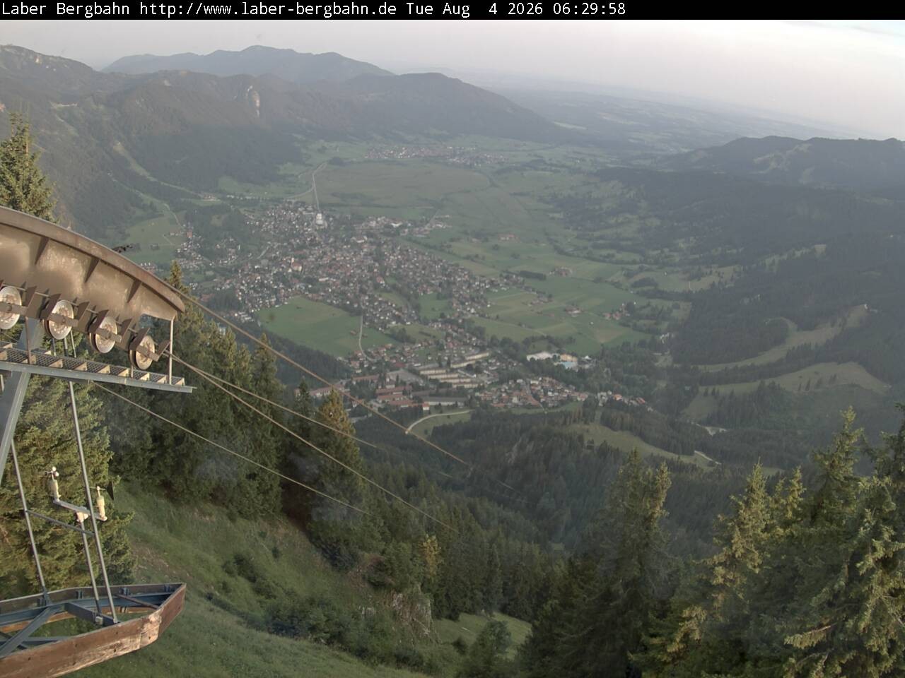 Archiv Foto Webcam Blick auf Oberammergau (Laber Bahn Bergstation)