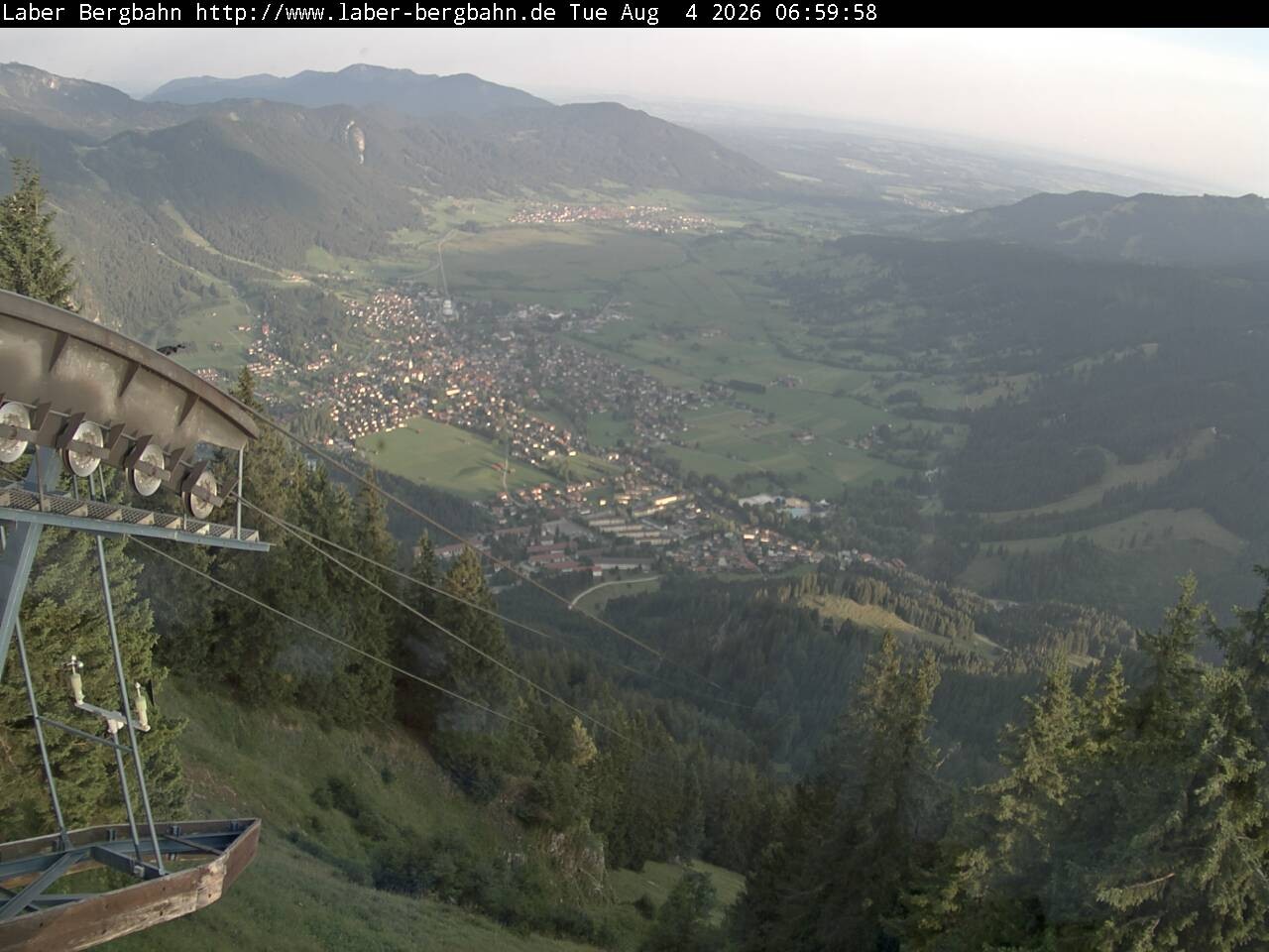 Archiv Foto Webcam Blick auf Oberammergau (Laber Bahn Bergstation)
