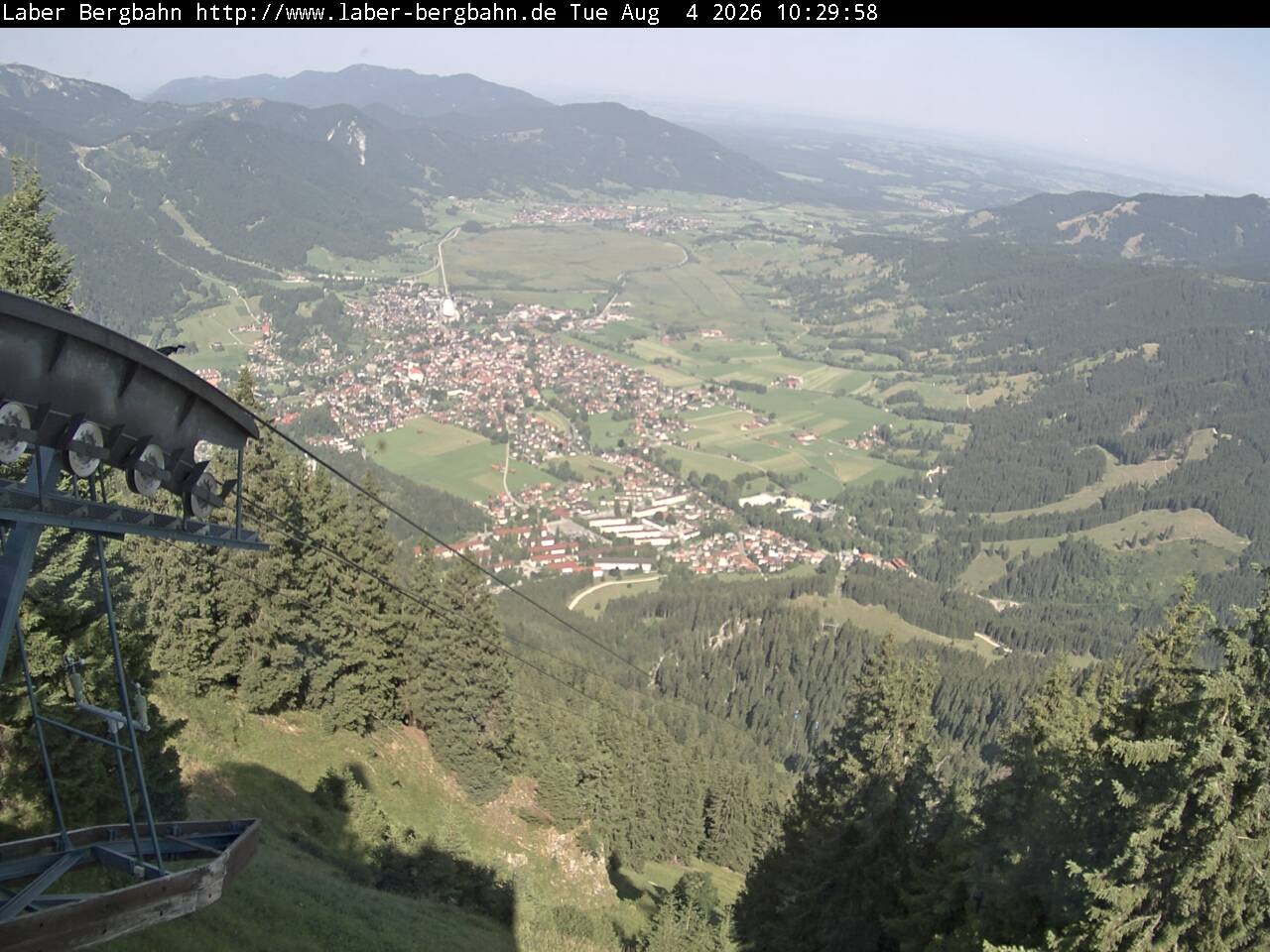 Archiv Foto Webcam Blick auf Oberammergau (Laber Bahn Bergstation)