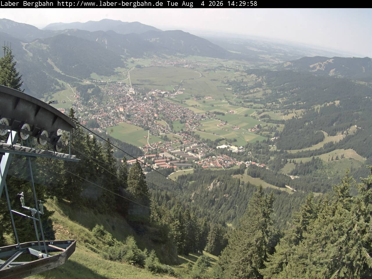 Archiv Foto Webcam Blick auf Oberammergau (Laber Bahn Bergstation)