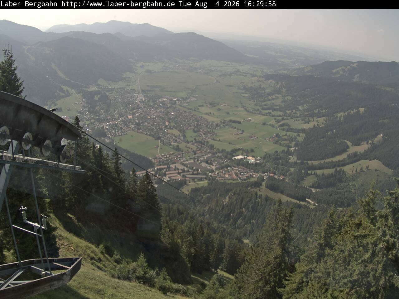 Archiv Foto Webcam Blick auf Oberammergau (Laber Bahn Bergstation)