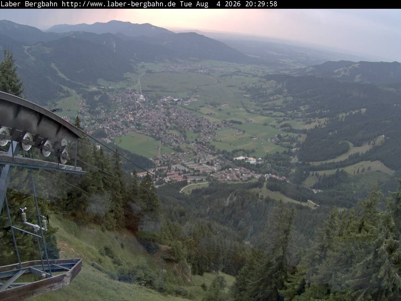 Archiv Foto Webcam Blick auf Oberammergau (Laber Bahn Bergstation)