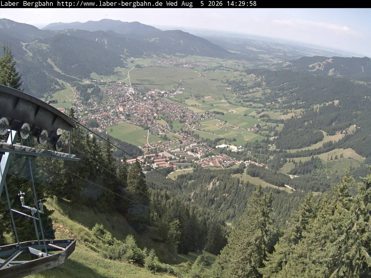 Archived image Webcam View of Oberammergau (Laber Bahn mountain station)