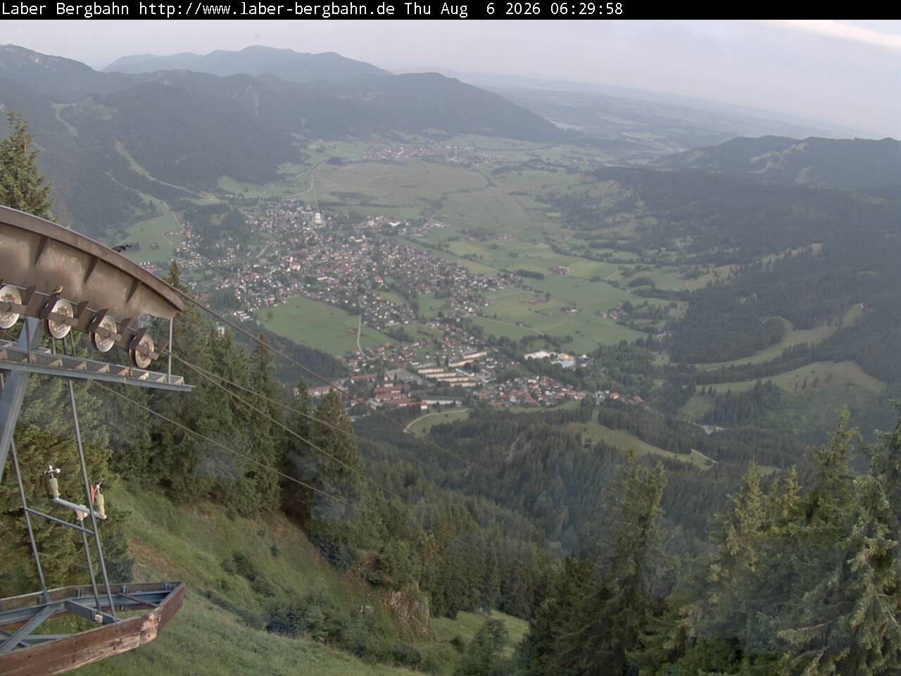 Archiv Foto Webcam Blick auf Oberammergau (Laber Bahn Bergstation)