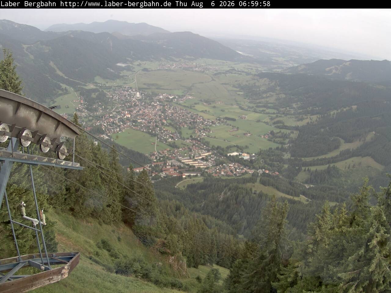 Archiv Foto Webcam Blick auf Oberammergau (Laber Bahn Bergstation)