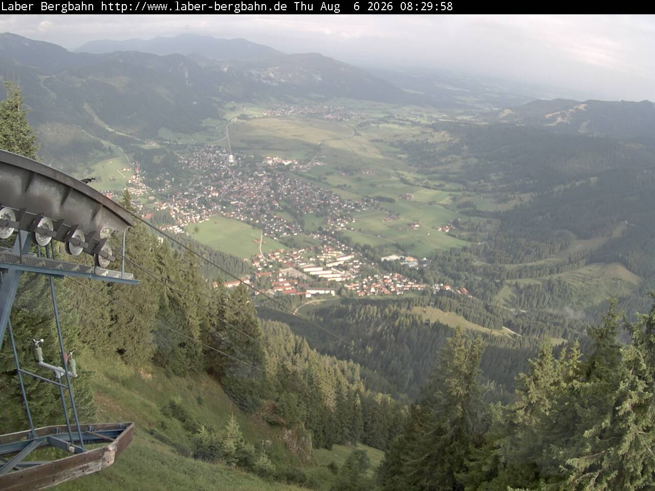 Archiv Foto Webcam Blick auf Oberammergau (Laber Bahn Bergstation)