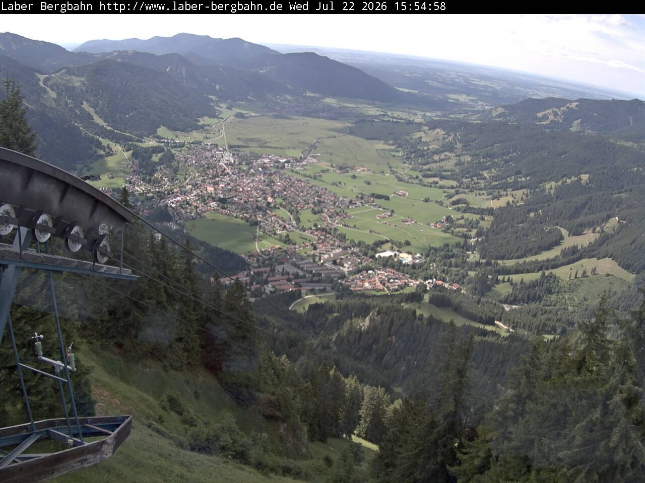 Archiv Foto Webcam Blick auf Oberammergau (Laber Bahn Bergstation)