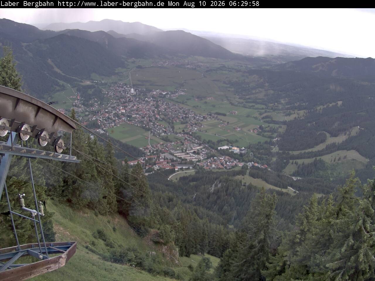 Archiv Foto Webcam Blick auf Oberammergau (Laber Bahn Bergstation)
