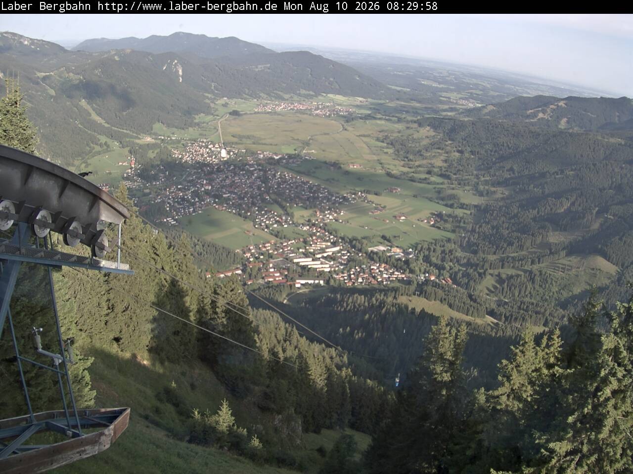 Archiv Foto Webcam Blick auf Oberammergau (Laber Bahn Bergstation)