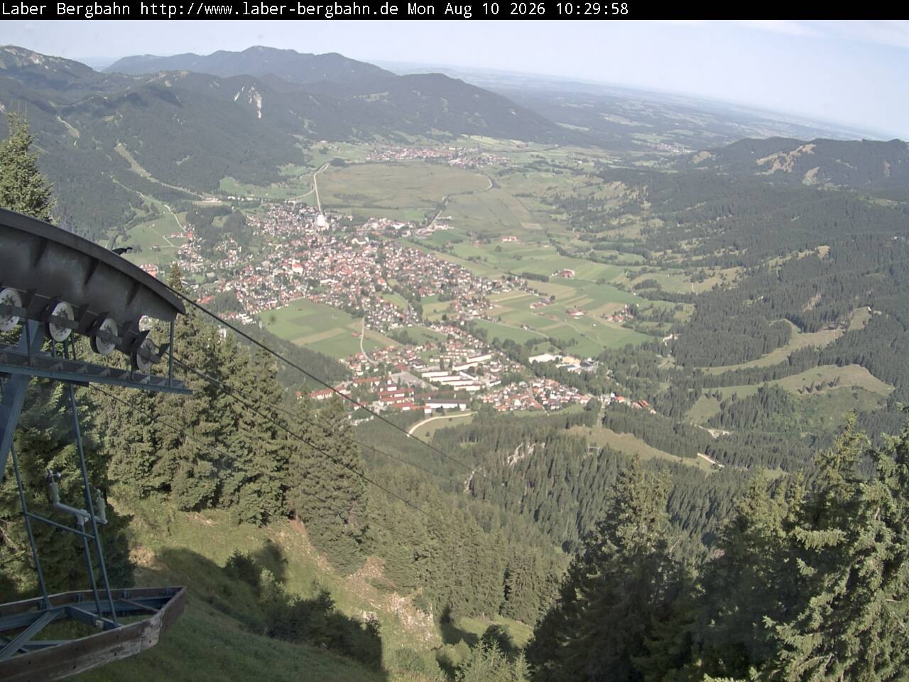 Archiv Foto Webcam Blick auf Oberammergau (Laber Bahn Bergstation)