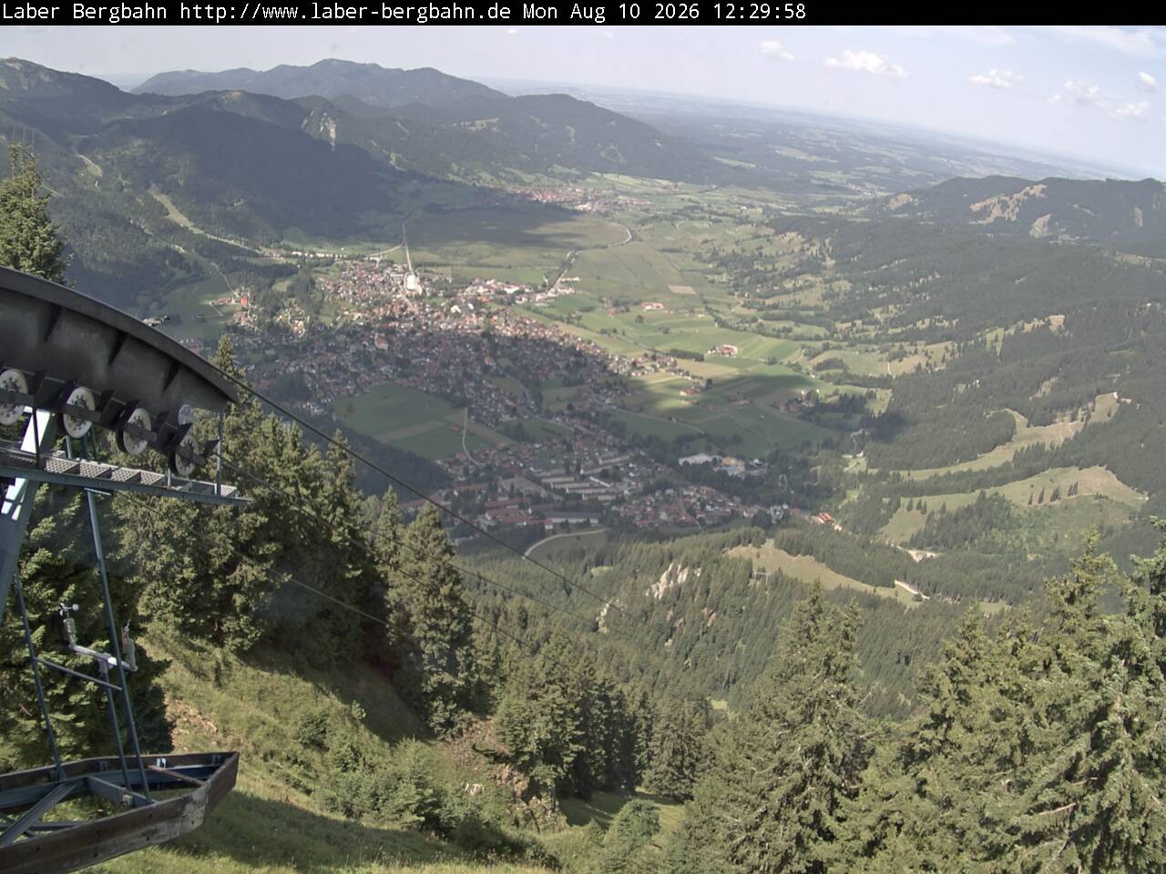 Archiv Foto Webcam Blick auf Oberammergau (Laber Bahn Bergstation)