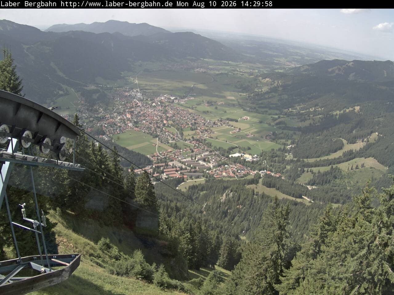 Archiv Foto Webcam Blick auf Oberammergau (Laber Bahn Bergstation)