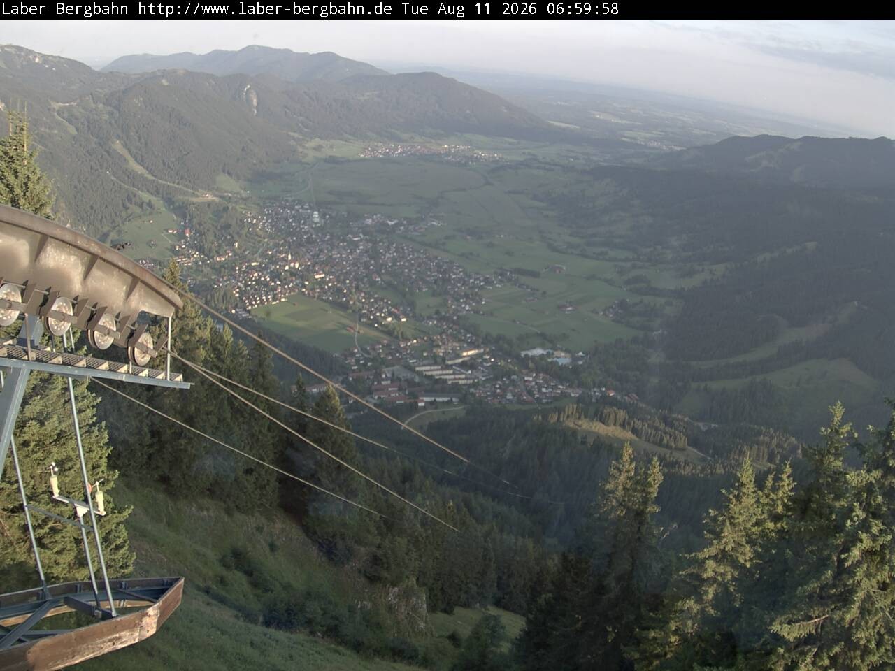 Archiv Foto Webcam Blick auf Oberammergau (Laber Bahn Bergstation)