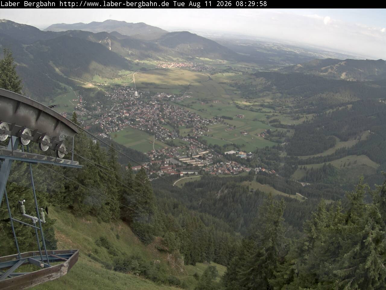 Archiv Foto Webcam Blick auf Oberammergau (Laber Bahn Bergstation)