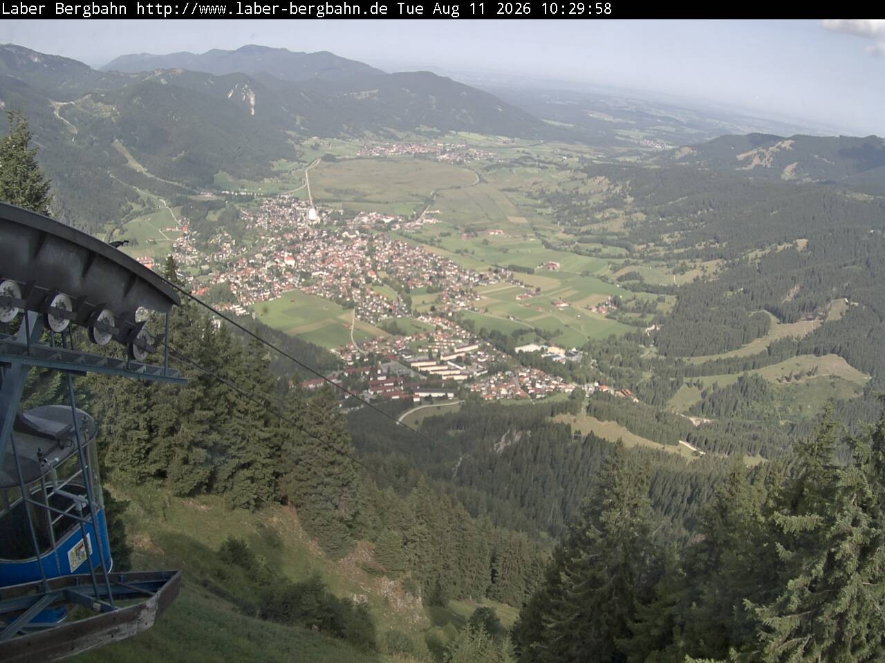 Archiv Foto Webcam Blick auf Oberammergau (Laber Bahn Bergstation)