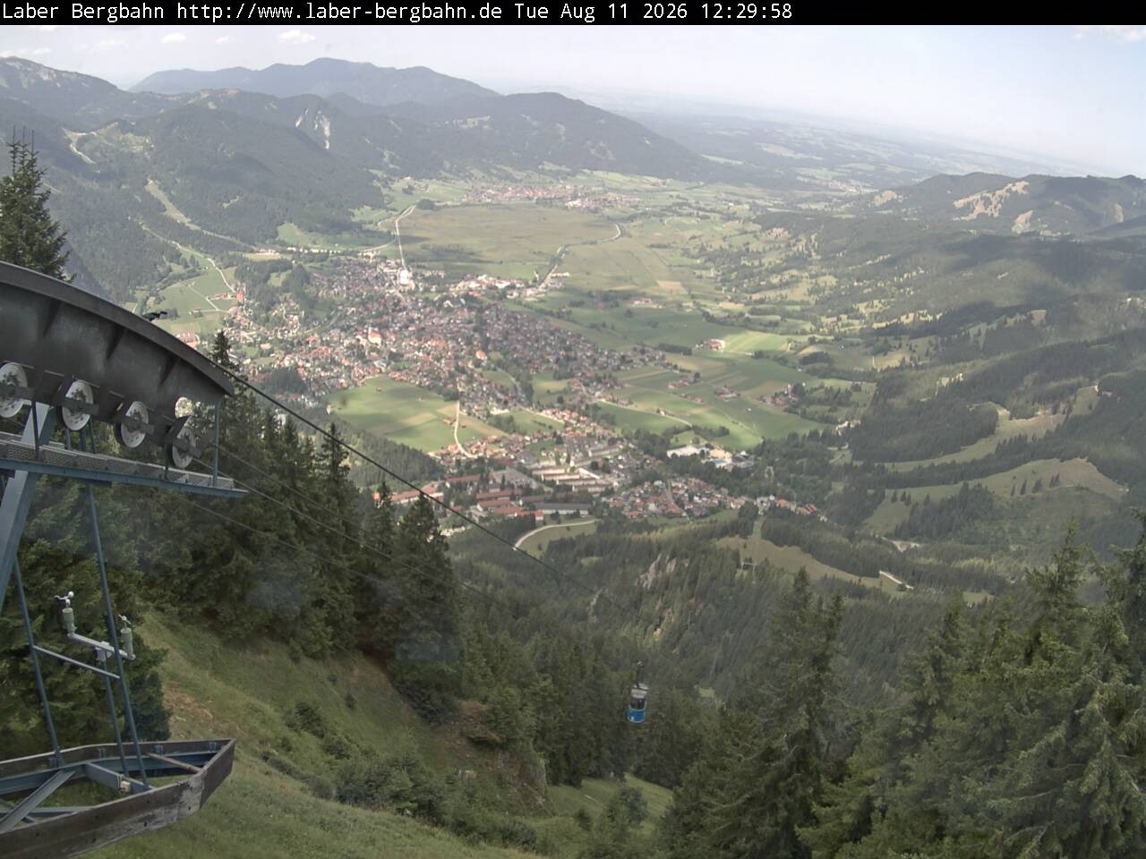 Archiv Foto Webcam Blick auf Oberammergau (Laber Bahn Bergstation)