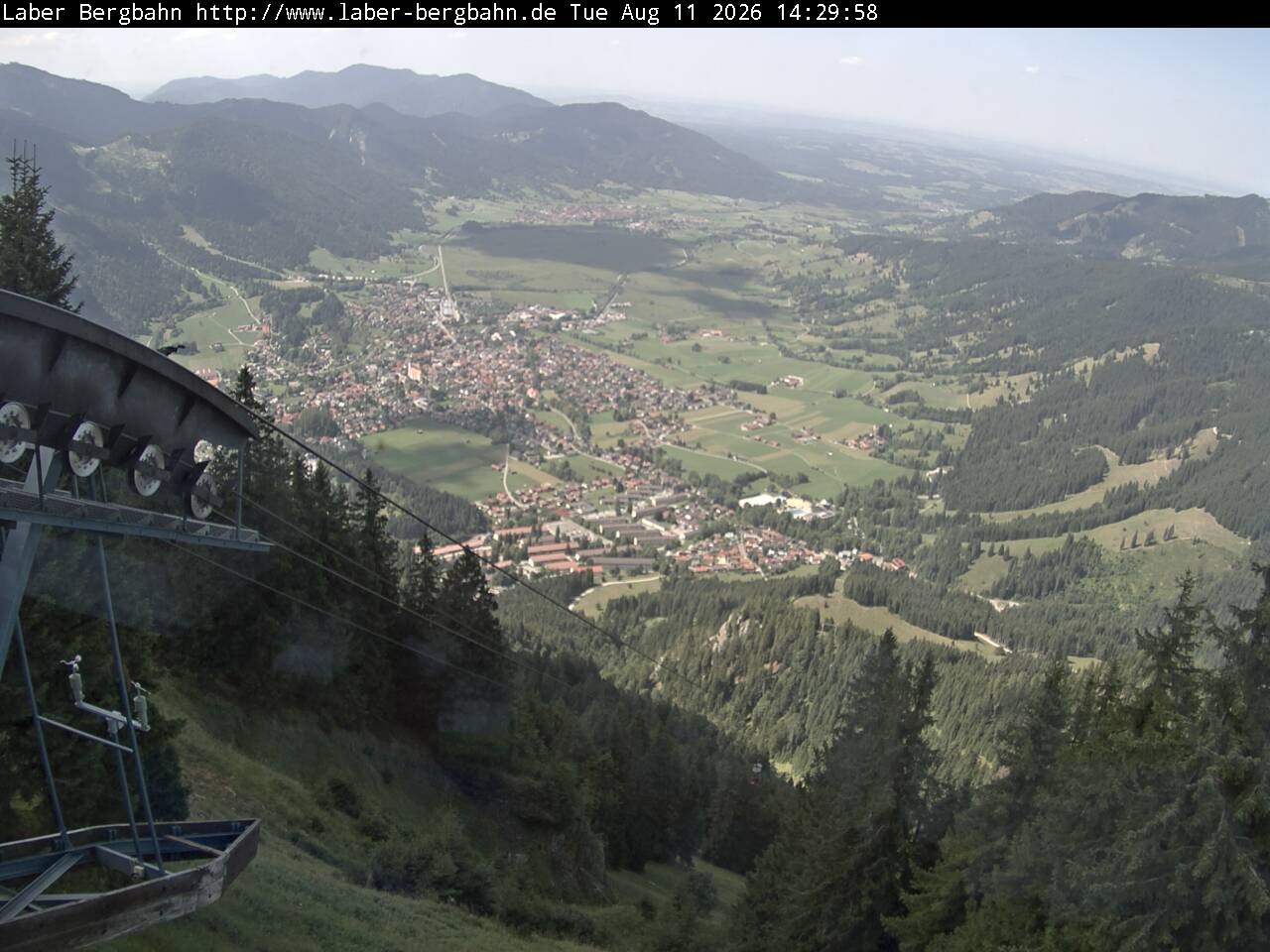 Archiv Foto Webcam Blick auf Oberammergau (Laber Bahn Bergstation)