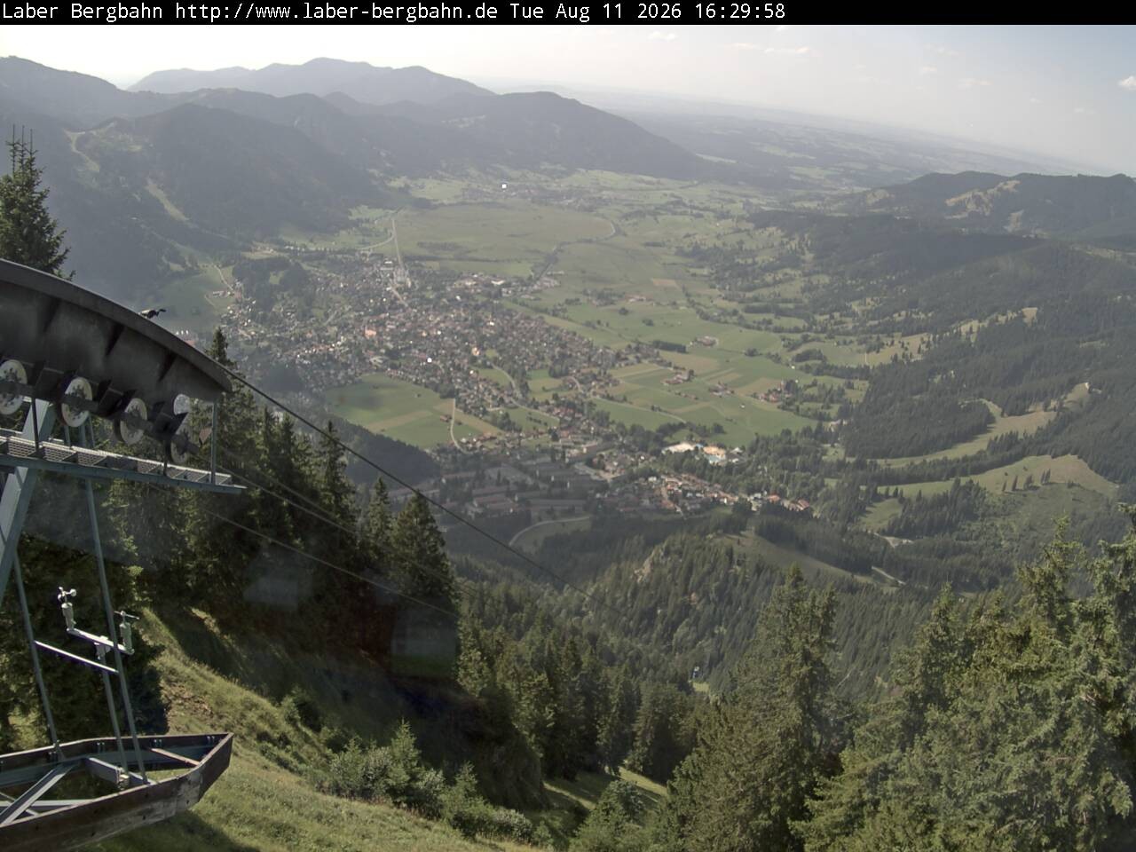 Archiv Foto Webcam Blick auf Oberammergau (Laber Bahn Bergstation)