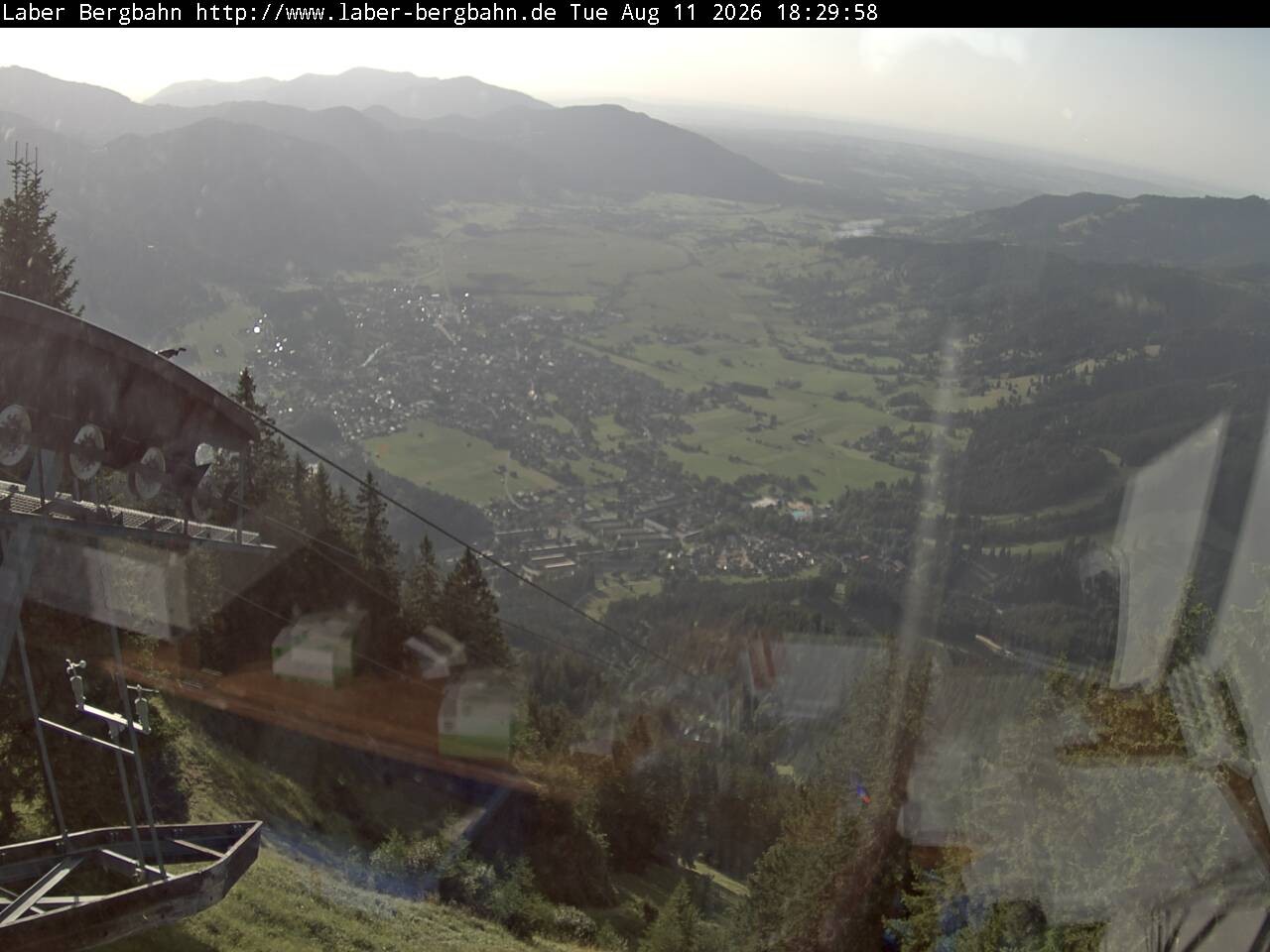 Archiv Foto Webcam Blick auf Oberammergau (Laber Bahn Bergstation)