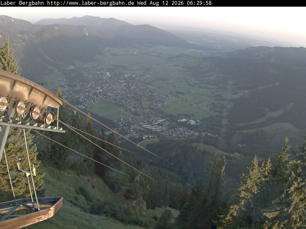 Archiv Foto Webcam Blick auf Oberammergau (Laber Bahn Bergstation)