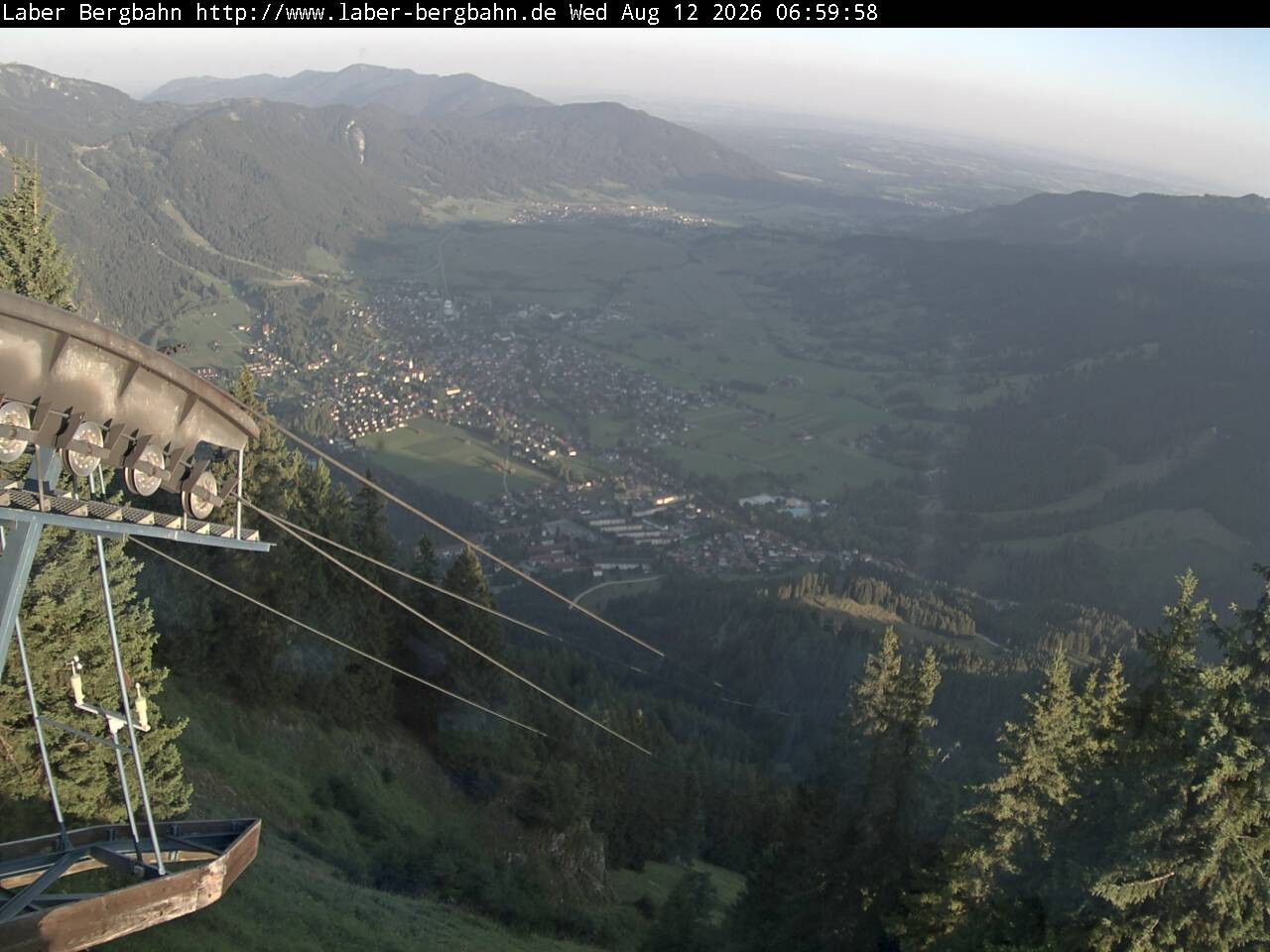 Archiv Foto Webcam Blick auf Oberammergau (Laber Bahn Bergstation)