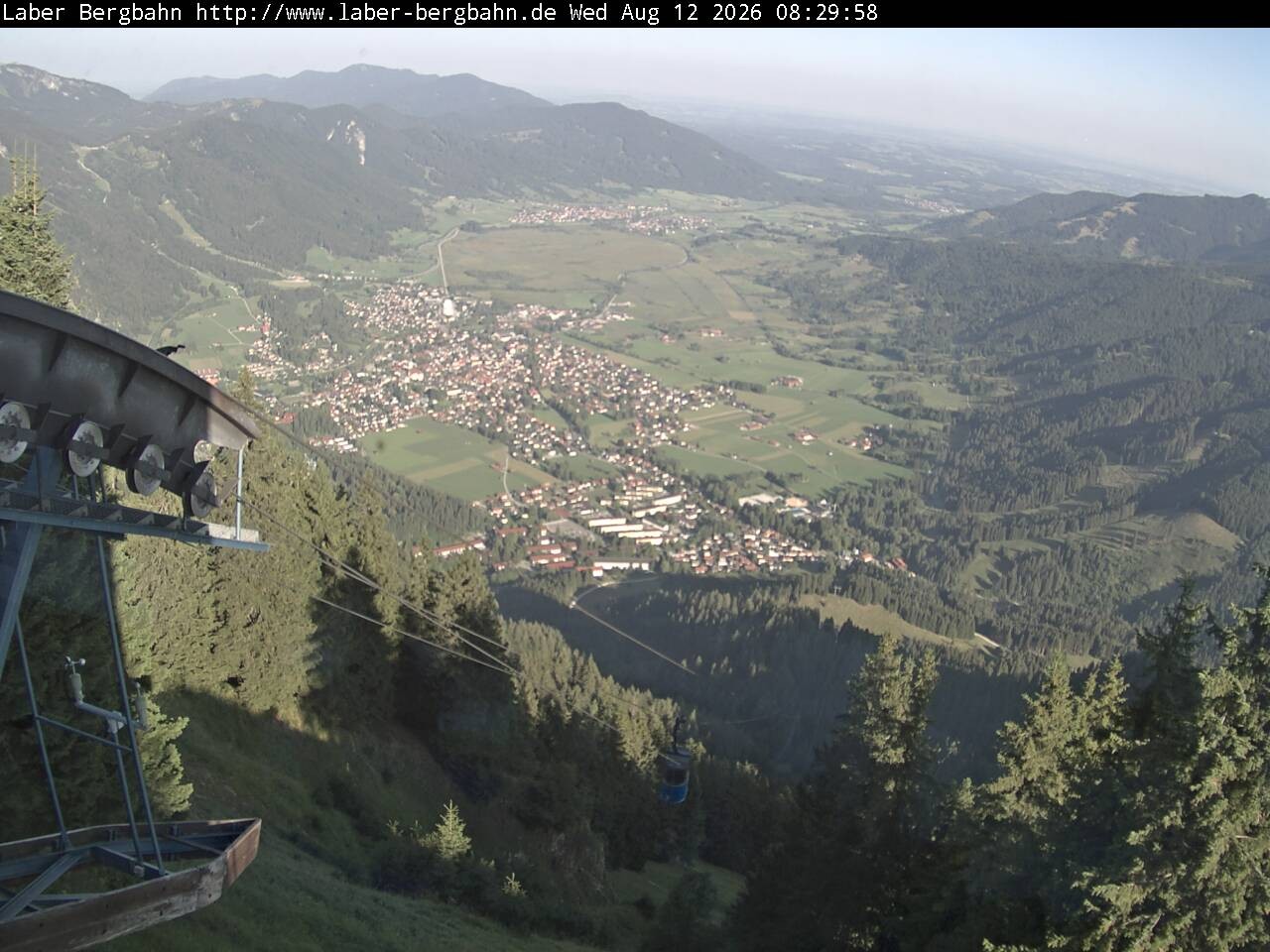 Archiv Foto Webcam Blick auf Oberammergau (Laber Bahn Bergstation)