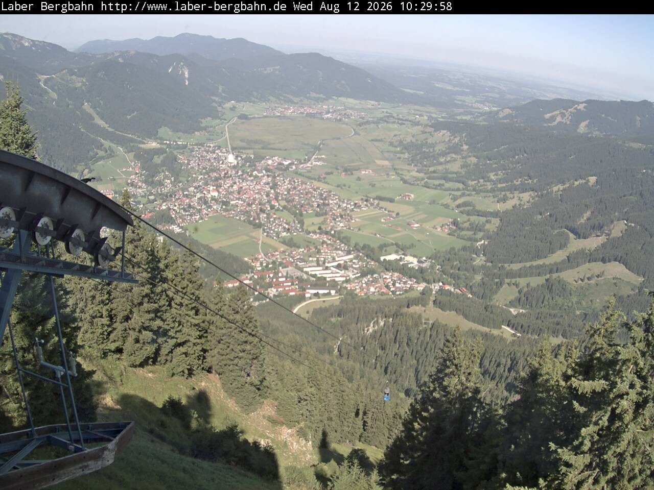Archiv Foto Webcam Blick auf Oberammergau (Laber Bahn Bergstation)