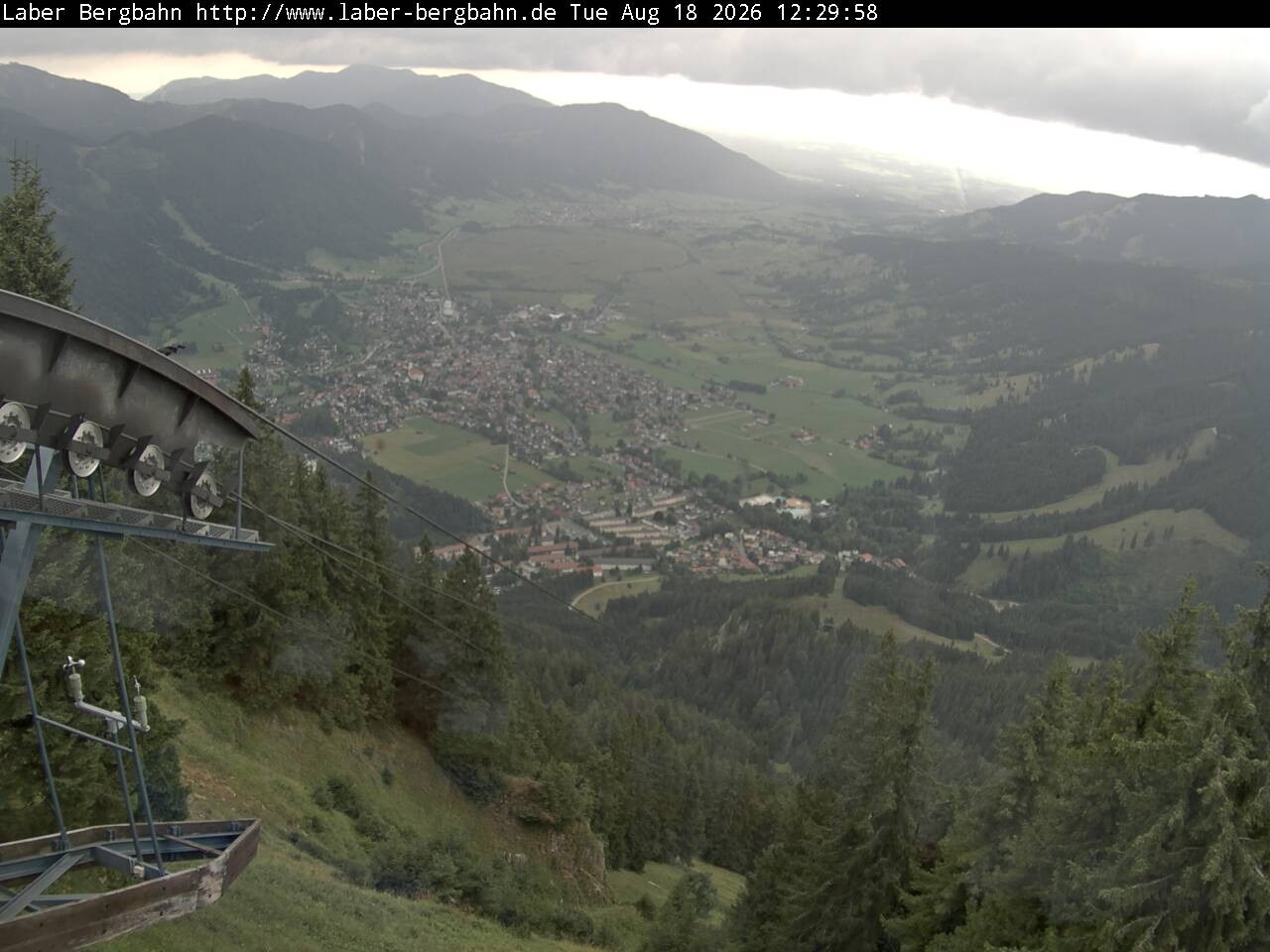 Archived image Webcam View of Oberammergau (Laber Bahn mountain station)