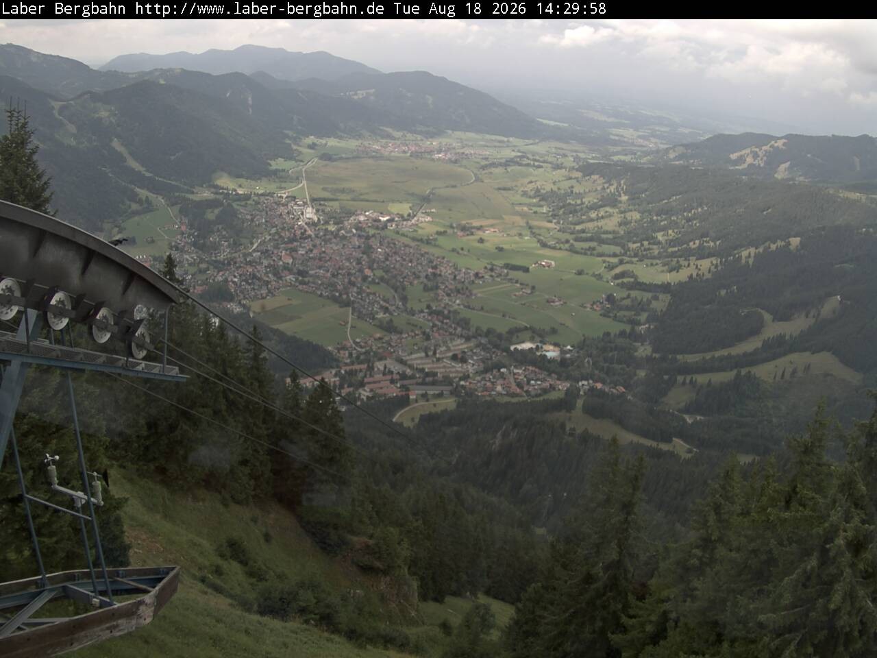 Archiv Foto Webcam Blick auf Oberammergau (Laber Bahn Bergstation)