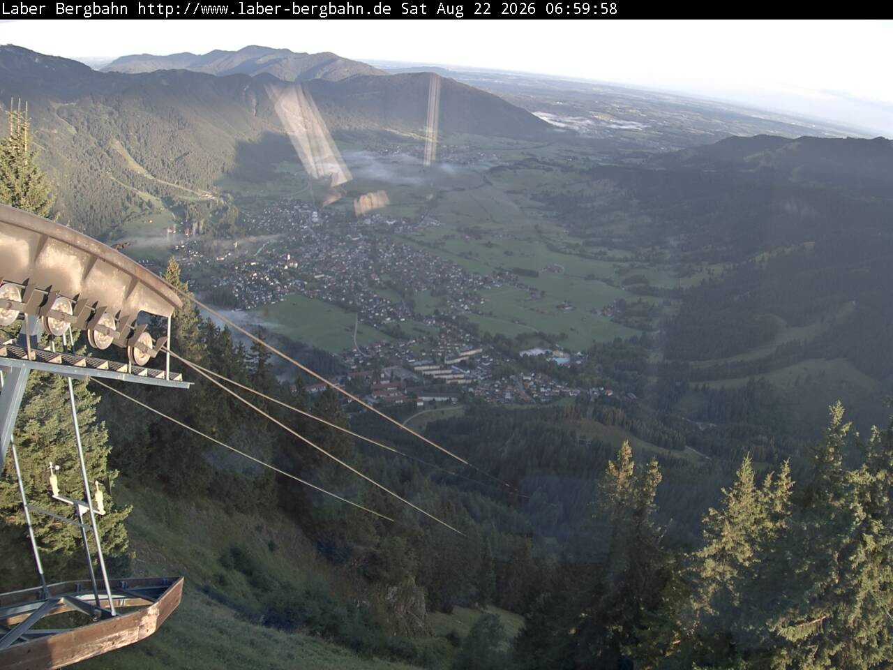 Archived image Webcam View of Oberammergau (Laber Bahn mountain station)