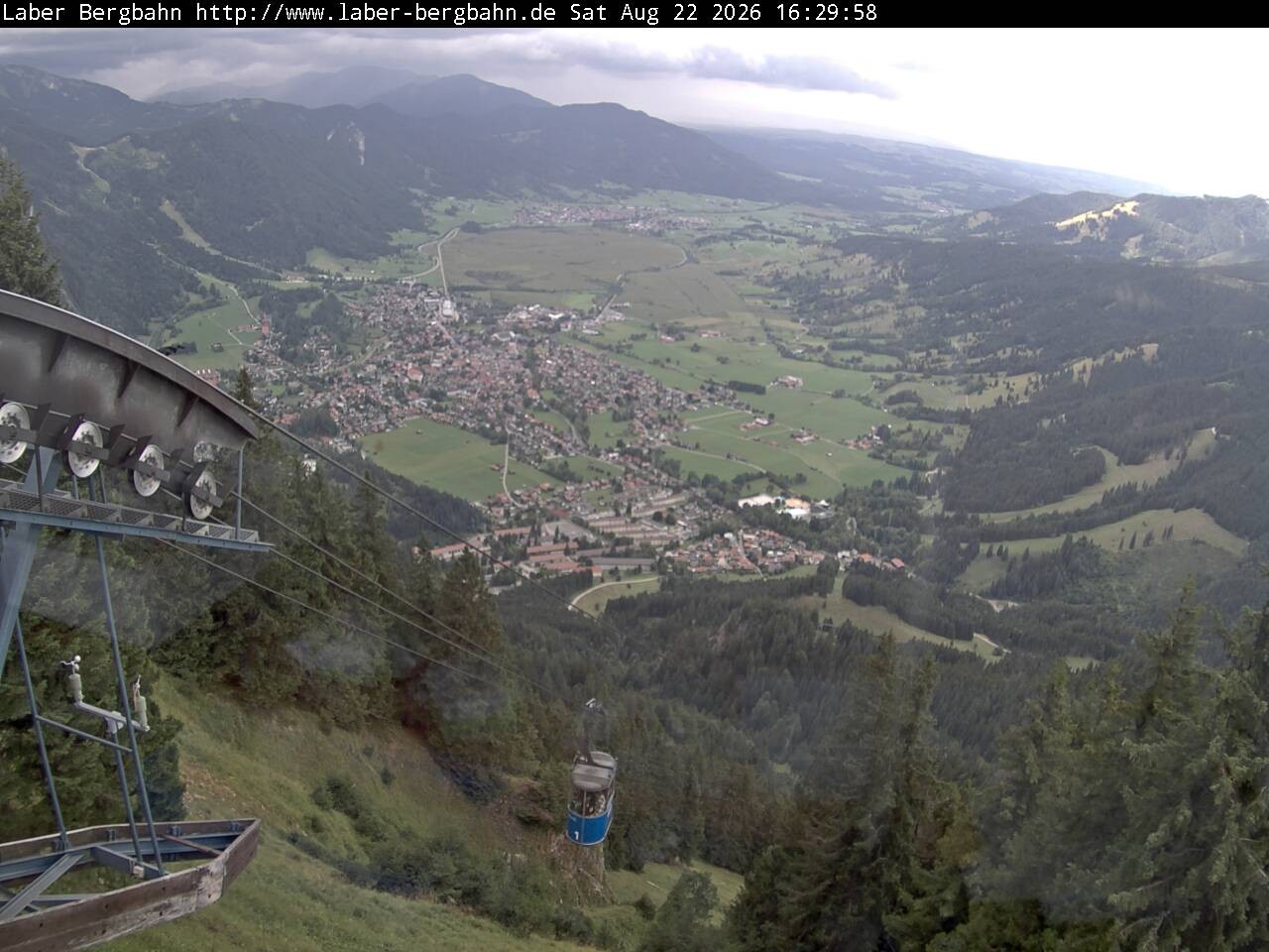 Archived image Webcam View of Oberammergau (Laber Bahn mountain station)
