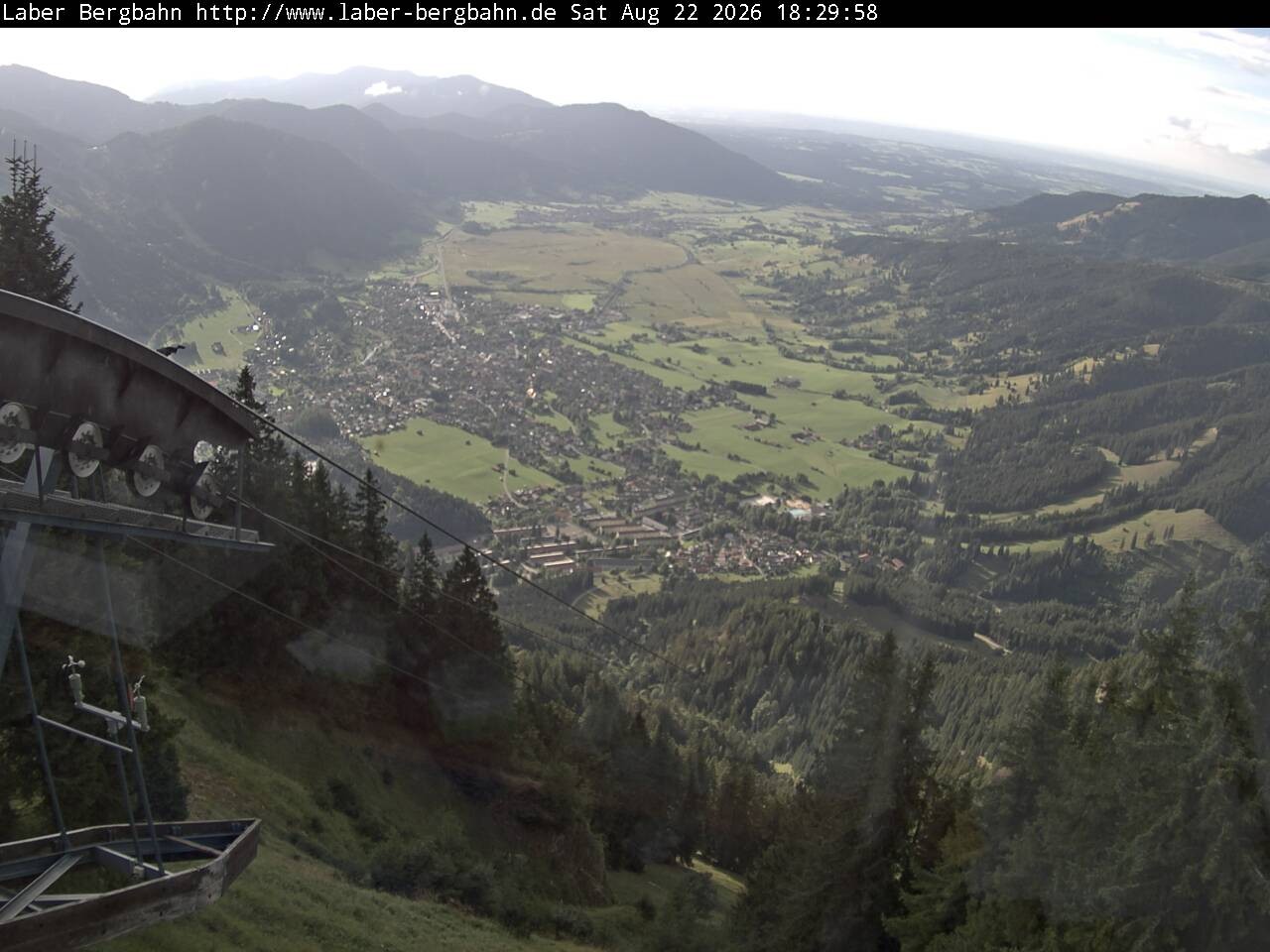 Archived image Webcam View of Oberammergau (Laber Bahn mountain station)