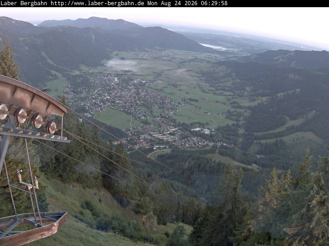 Archiv Foto Webcam Blick auf Oberammergau (Laber Bahn Bergstation)