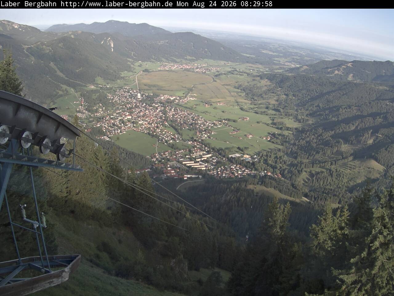 Archiv Foto Webcam Blick auf Oberammergau (Laber Bahn Bergstation)