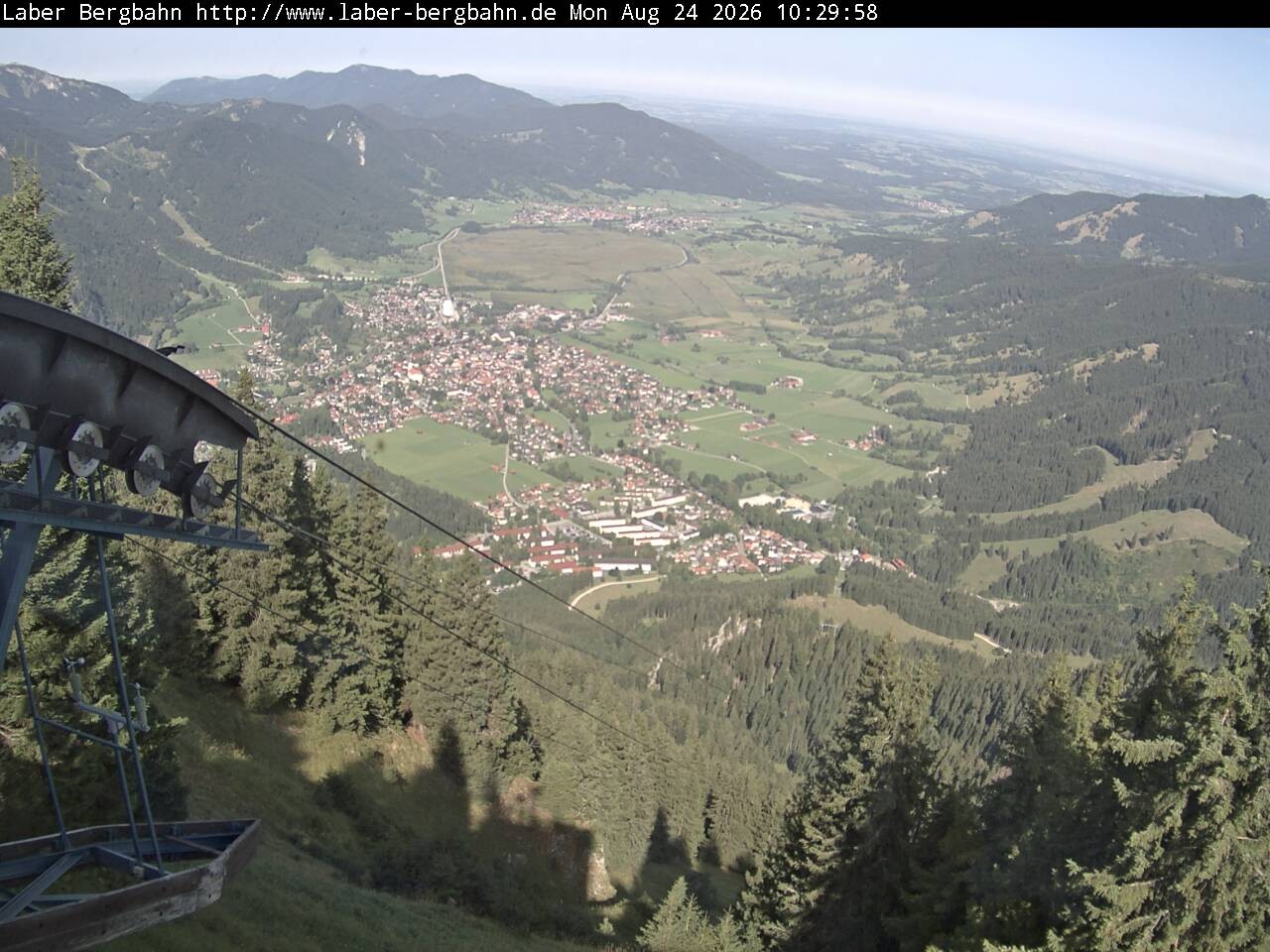 Archiv Foto Webcam Blick auf Oberammergau (Laber Bahn Bergstation)