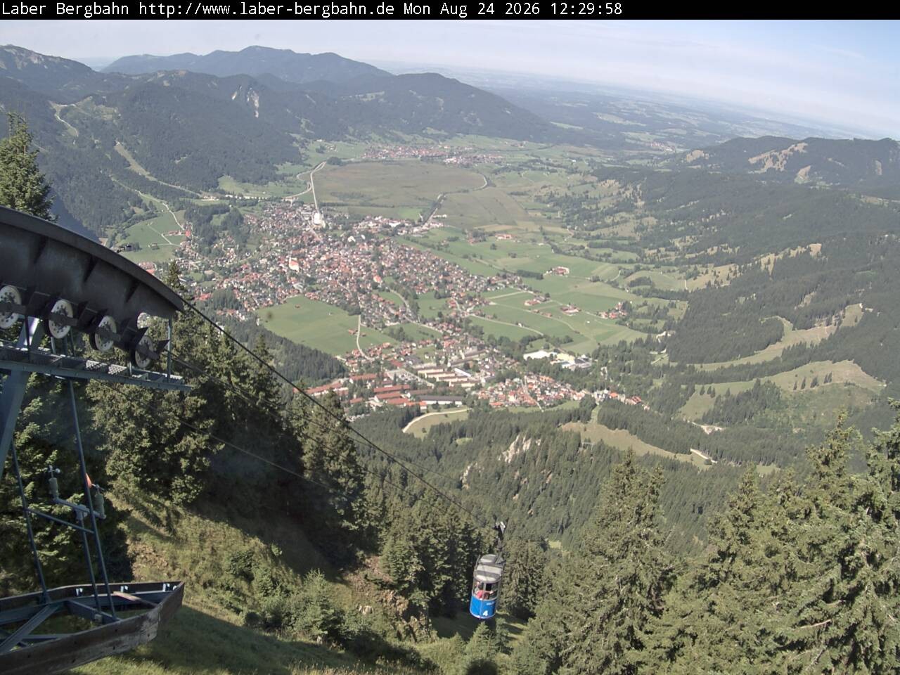 Archiv Foto Webcam Blick auf Oberammergau (Laber Bahn Bergstation)