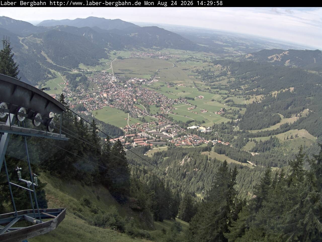 Archiv Foto Webcam Blick auf Oberammergau (Laber Bahn Bergstation)