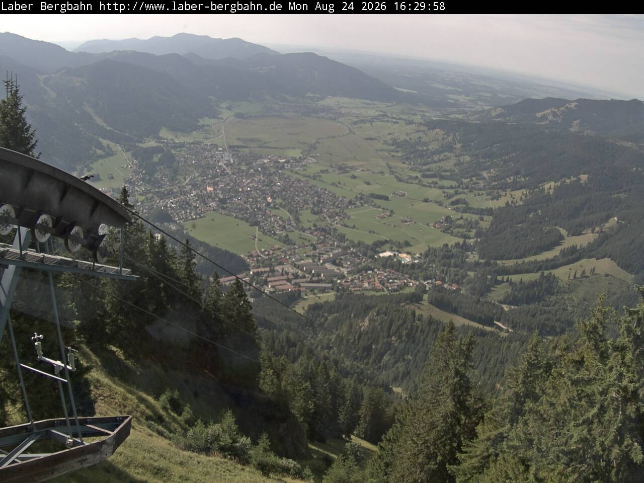 Archiv Foto Webcam Blick auf Oberammergau (Laber Bahn Bergstation)