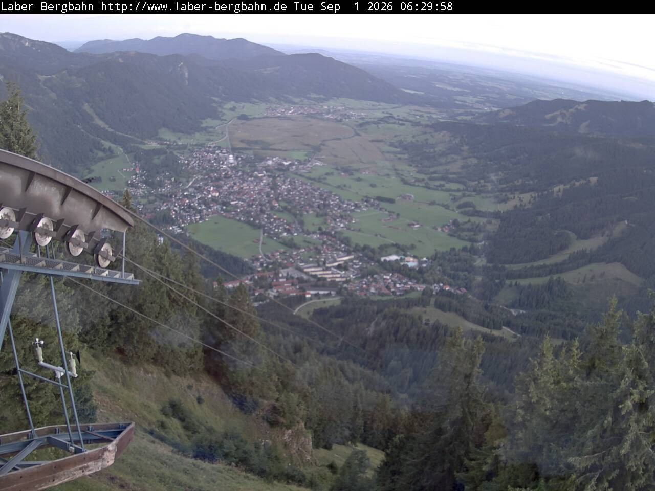 Archiv Foto Webcam Blick auf Oberammergau (Laber Bahn Bergstation)