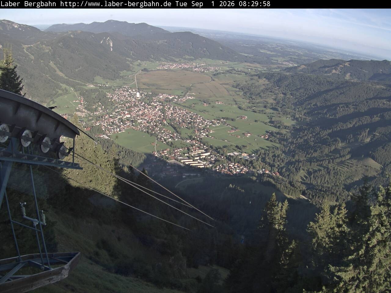 Archiv Foto Webcam Blick auf Oberammergau (Laber Bahn Bergstation)